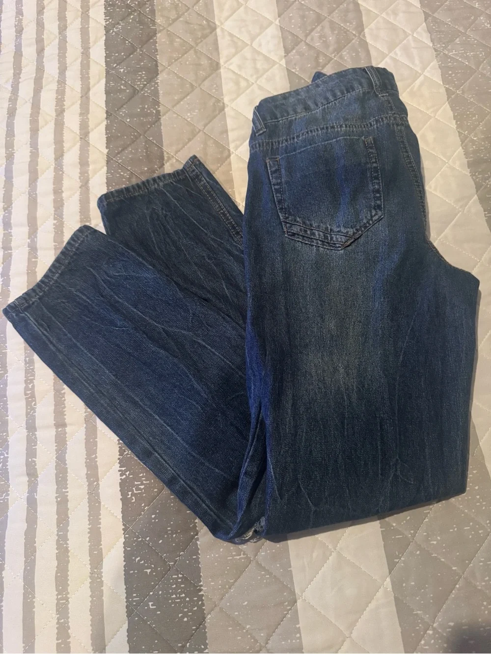 Boom Boom Jeans Distressed Dark Blue Women's Jeans - Picture 2 of 4